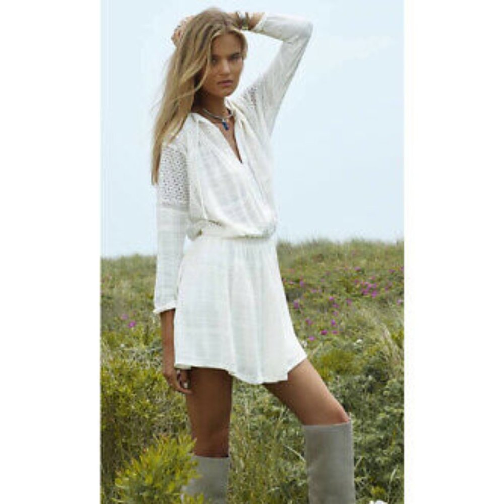 Free People 'Nomad' Peasant Dress Size S Ivory